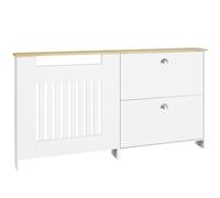 HOMCOM Cubre Radiadores con Zapatero Cubierta para Radiador con 2 Cajones Abatibles 152x19x81 cm Blanco