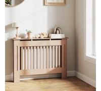 HOMCOM Cubre Radiadores Cubierta de Radiador Moderna 112x19x81cm Cubreradiador de MDF para Sala de Estar Dormitorio Madera Natural