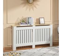 HOMCOM Cubre Radiadores Cubierta para Radiador de MDF 152x19x83 cm Blanco