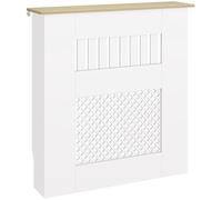 HOMCOM Cubre Radiadores, Cubreradiador de MDF, 78x19x81 cm, Cubierta para Radiador, Diseño Moderno de Listones y Nido de Abeja, para Salón, Dormitorio, Blanco