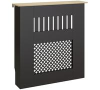 HOMCOM Cubre Radiadores, Cubreradiador de MDF, 78x19x81 cm, Cubierta para Radiador, Diseño Moderno de Listones y Nido de Abeja, para Salón, Dormitorio, Negro