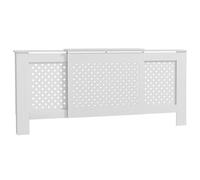 HOMCOM Cubreradiador Ajustable Diseño Panal Contemporáneo 136-200 x 21,5 x 91,7 cm de Madera para Dormitorio y Salón - Blanco