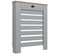 HOMCOM Cubreradiador moderno de lamas con cajón de MDF, para el hogar y la oficina, 78x19x95,5 cm, gris