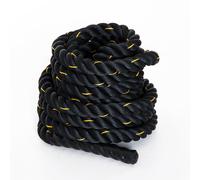 HOMCOM Cuerda de Batalla para Fitness Ø38 mm 9 m Battle Rope para Entrenamiento de Fuerza y Crossfit Poliéster Negro Aosom España