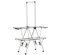 HOMCOM D&S Vertriebs GmbH - Tendedero plegable Escurridor (acero inoxidable, 138,5 x 63 x 208 cm)