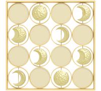 HOMCOM Decoración de Metal para Pared de Fases Lunares Multidireccional con 16 Discos Dorado