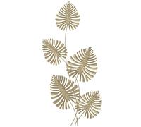 HOMCOM Decoración de Pared a 5 Hojas de Monstera en Metal Dorado con Accesorios para Montaje Incluidos, 83x2,5x39 cm