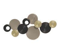 HOMCOM Decoración mural de metal, escultura mural de metal, diseño único con múltiples discos, 100 x 50 cm, caqui y negro Aosom España