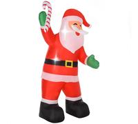 HOMCOM Decoración Navideña Inflable Papá Noel 2,4 m con Iluminación LED para Interior y Exterior Aosom España