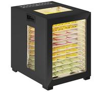 HOMCOM Deshidratador, 850 W, control de temperatura 40-70°C, temporizador 48 horas, 12 compartimentos, deshidratador secador de fruta para alimentos, carne, fruta, verduras, flores