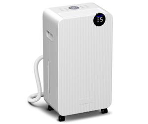 HOMCOM Deshumidificador 12L/día Depósito 2,1L Silencioso Eléctrico 12-25㎡ | 4 Modos, Pantalla LED, Temporizador, Apagado Automático, Bloqueo Infantil, Drenaje Continuo