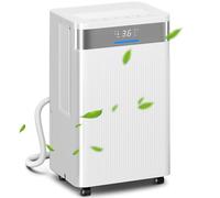 HOMCOM Deshumidificador 12L/día, Depósito 2L, Silencioso, Deshumidificador Eléctrico con 3 Modos, Pantalla LED, Temporizado 24 H, Bloqueo Infantil y Drenaje Continuo, hasta 12-25㎡, Blanco