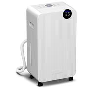 HOMCOM Deshumidificador 12L/día Depósito de Agua 2,1L Pantalla LED Temporizador 24 H Bloqueo Infantil hasta 12-25㎡ Blanco