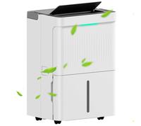 HOMCOM Deshumidificador 35L/día Depósito de Agua 5,5L Pantalla LED Temporizador 24 H Bloqueo Infantil hasta 40-100㎡ Blanco