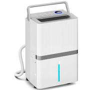 HOMCOM Deshumidificador 35L/Día para 40-90 ㎡ Depósito 5,5 Litros Blanco | Deshumidificador de Humedad, Luz Indicador de Humedad, Drenaje Continuo, Temporizador 24H, Pantalla LED, Secado Ropa