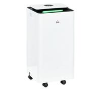 Homcom deshumidificador eléctrico 10l/día depósito de agua 2,5l deshumidificador silencioso hasta 10-20m² con 5 modos 2 velocidades pantalla led temporizador para dormitorio salón blanco 25 cm