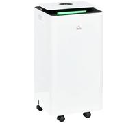 HOMCOM Deshumidificador Eléctrico 10L/día Silencioso hasta 10-20m² Blanco | Depósito de Agua 2,5L, 5 Modos, 2 Velocidades, Pantalla LED, Temporizador, Dormitorio, Salón