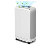 HOMCOM Deshumidificador Eléctrico 12L/día Deshumidificador Silencioso hasta 13-18m² con Ruedas Temporizador de 24 Horas Pantalla Digital de Humedad y Asa para Dormitorio Blanco