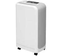 HOMCOM Deshumidificador Eléctrico 12L/día Silencioso 13-18m² Asa Blanco | con Ruedas, Temporizador de 24 Horas, Pantalla Digital de Humedad, para Dormitorio
