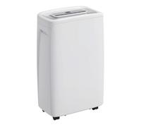 Homcom deshumidificador eléctrico 12l/días depósito de agua 1,5l deshumidificador silencioso con 4 modos 2 velocidades ruedas pantalla led temporizador para 10-25 m² blanco 29 cm