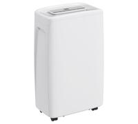 HOMCOM Deshumidificador Eléctrico 12L/Días Silencioso para 10-25 m² Blanco | Depósito de Agua 1,5L, 4 Modos, 2 Velocidades, Ruedas, Pantalla LED, Temporizador