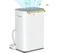 HOMCOM Deshumidificador Eléctrico 20L/día Depósito de Agua 2,5L Deshumidificador Silencioso hasta 20-25㎡ con Temporizador 24 H Pantalla Digital de Humedad Drenaje Continuo Blanco