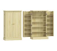 HOMCOM Despensa 104 cm, 12 portaespecias, estantes ajustables, madera natural.