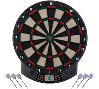 HOMCOM Diana Electrónica con 6 Dardos y 30 Puntas Pantalla LCD 26 Juegos y 185 Variaciones para 8 Jugadores