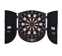 HOMCOM Diana Electrónica Digital Diana con 6 Dardos hasta 8 Jugadores Marcador Puertas Laterales Pantalla LCD y 26 Juegos 44x4,4x50 cm Negro