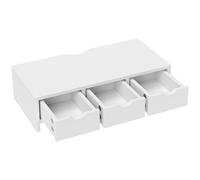 HOMCOM Elevador de Monitor con 3 Cajones para Escritorio PC Portátil 51x24x13 cm Blanco Aosom España