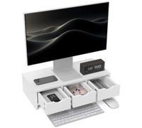 Homcom Soporte Monitor Escritorio 51x24x13 cm Hasta 24" Max 11Kg Blanco