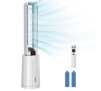 HOMCOM Enfriador de Aire 3 en 1 con Depósito de 1,7L Modos Ajustables Temporizador Control Remoto 24,7x24,7x109,5 cm Blanco