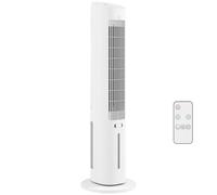 HOMCOM Enfriador de aire columna 3 en 1 enfriador humidificador ventilador, oscilación 48°, 3 velocidades 3 modos, blanco
