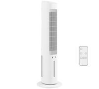 HOMCOM - Enfriador de aire de columna 3 en 1 enfriador humidificador y ventilador, oscilación 48°, 3 velocidades 3 modos, tanque de agua 3L, bloques de hielo, mando a distancia, para habitación de