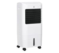 HOMCOM Enfriador de Aire Portátil 3 en 1 Tanque de Agua 15L Climatizador Evaporativo Oscilante con 3 Velocidades Control Remoto Temporizador 7,5h Pantalla LED Efecto 15-20 ㎡ 37x32x78 cm Blanco