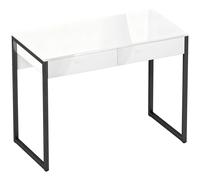 HOMCOM Escritorio 100x50 cm Mesa de Ordenador con 2 Cajones para Espacios Pequeños Negro Aosom España