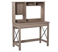 HOMCOM - Escritorio con Almacenamiento de Oficina, Biblioteca, Escritorio, de Madera, Moderno, con estantes y Gran Bandeja para Espacios pequeños de Oficina en casa, Dormitorio, 105 x 50 x 137,5 cm,