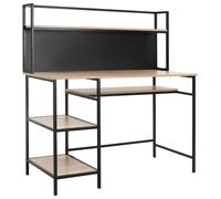 HOMCOM Escritorio con almacenamiento escritorio informático escritorio de ordenador con 4 estantes amplio tablero y panel Negro Aosom España