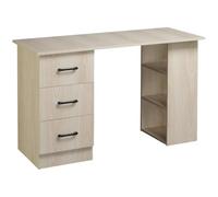 HOMCOM Escritorio con almacenamiento, mesa informática 120 x 50 cm, escritorio de ordenador con estantes y cajones, para espacios pequeños, dormitorio, color negro