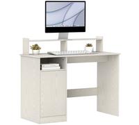 HOMCOM Escritorio con Estantería Moderno Escritorio con Compartimentos Abiertos Soporte para Monitor 108x50x94 cm Crema