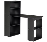 HOMCOM Escritorio de computadora de 120 cm, Mesa para PC portátil, Negro | 6 estantes, escritorio de trabajo para oficina en casa, puesto de escritura