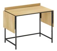 HOMCOM Escritorio de Computadora Plegable con 2 Paneles Desplegables, Amplio Espacio para Monitores, Patas de Metal, Resistente