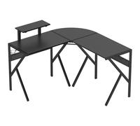 HOMCOM Escritorio de juego escritorio de esquina escritorio gamer 125x125 cm en forma de L con tablero de fibra de carbono Aosom España