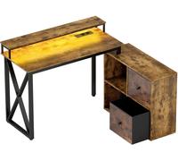 Homcom Escritorio del Ordenador 130x110x91 cm Marrón Rústico