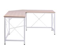 HOMCOM Escritorio en Forma de L Escritorio Esquinero 150x150x76 cm Roble