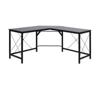 HOMCOM Mesa de Ordenador PC Escritorio para Oficina Hogar Tipo Mesa Esquinera Forma L Marco Metal 150x150x76cm