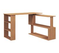 HOMCOM Escritorio en L con Estantería Mesa de Escritorio con Estantes para Oficina Estudio 120x110x74,5 cm Color Arce Aosom España