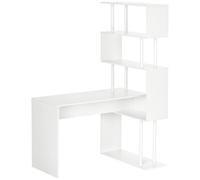 HOMCOM Escritorio esquinero con estantes 120x80x176cm Blanco