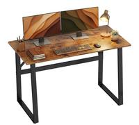 HOMCOM Escritorio Estilo Industrial, 120x60x76 cm, Mesa de Escritorio, Mesa de Ordenador con Marco de Acero, Fácil de Montar, para Casa, Oficina, Dormitorio, Estudio, Marrón Rústico