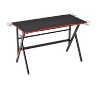 HOMCOM Escritorio gaming racing escritorio gamer escritorio informático soportes bracket para cascos altavoces portavasos metal tablero Aosom España